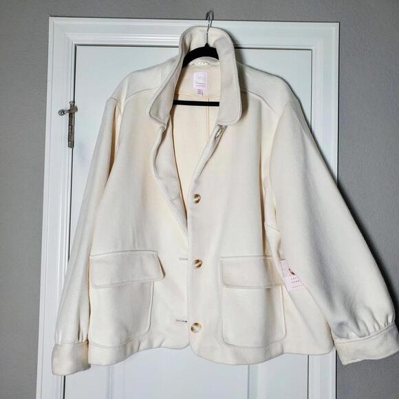 NWT LC Lauren Conrad Cream Plus Size Shacket Size 4X - Picture 13 of 14